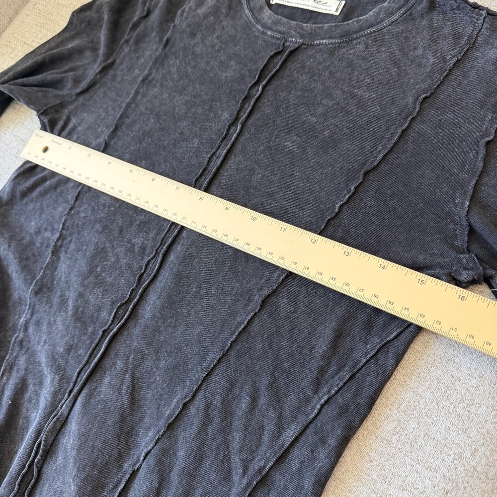🩶 NWT Free People Black Dark Gray On Point Layering Tunic Long-Sleeve Top - Picture 9 of 13